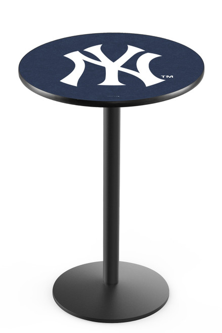 New York Yankees Pub Table with Black Round Base