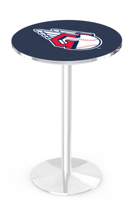 Cleveland Guardians Pub Table with Chrome Round Base
