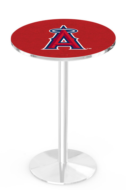 Los Angeles Angels Pub Table with Chrome Round Base