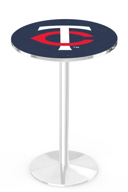 Minnesota Twins Pub Table with Chrome Round Base