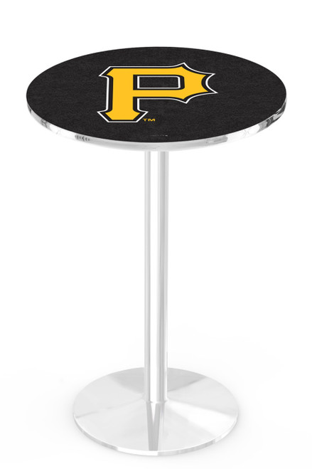 Pittsburgh Pirates Pub Table with Chrome Round Base