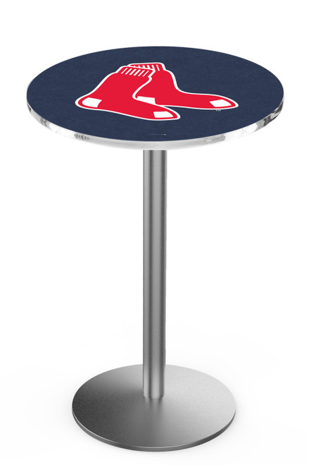 Boston Red Sox Pub Table with Stainless Steel Round Base