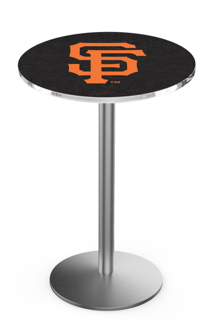 San Francisco Giants Pub Table with Stainless Steel Round Base