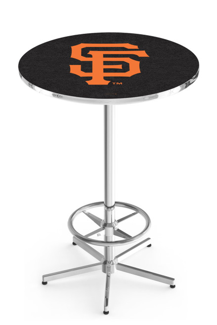 San Francisco Giants Pub Table with Chrome Foot Ring