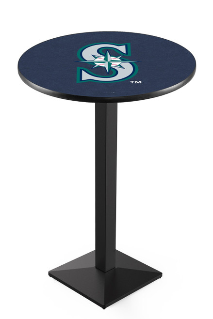 Seattle Mariners Pub Table with Black Square Base
