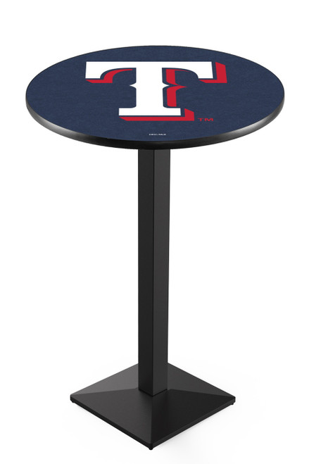 Texas Rangers Pub Table with Black Square Base