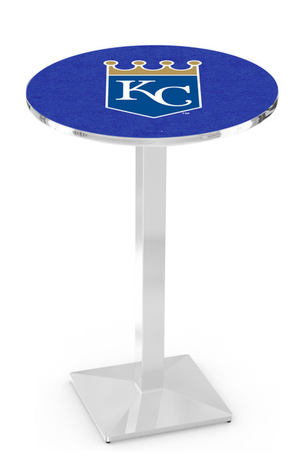 Kansas City Royals Pub Table with Chrome Square Base