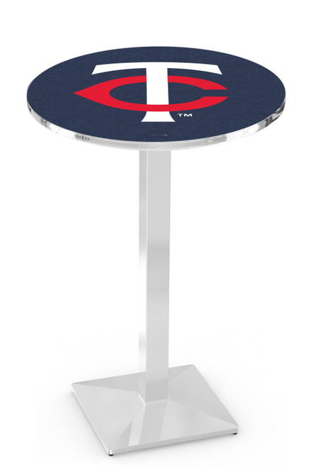 Minnesota Twins Pub Table with Chrome Square Base