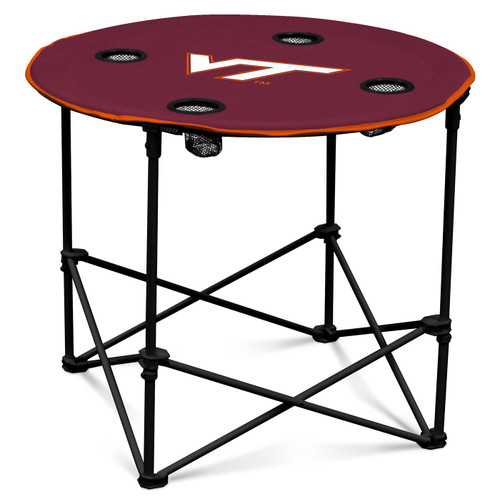 Virginia Tech Hokies Round Folding Table