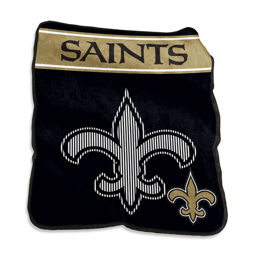 New Orleans Saints Logo Raschel Throw Blanket