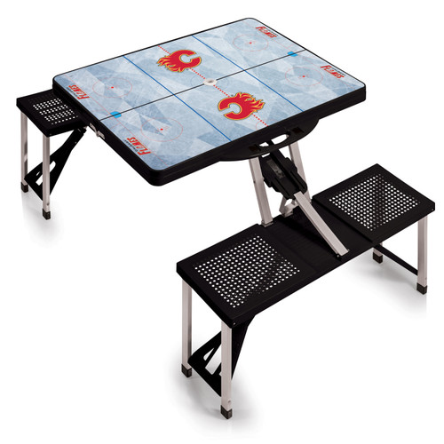 Calgary Flames Black Sports Folding Picnic Table