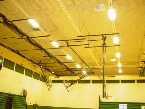 Gared Rear Fold / Rear Braced Ceiling Suspended Basketball Backstop