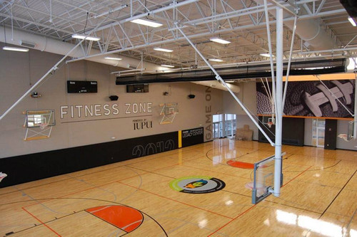 Gared Forward Fold / Front Braced Ceiling Suspended Basketball Backstop