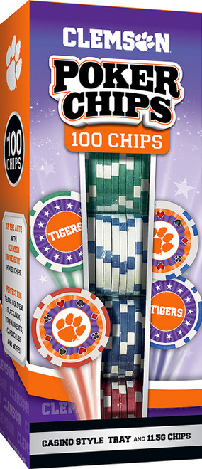 Clemson Tigers 100 Piece Poker Chips