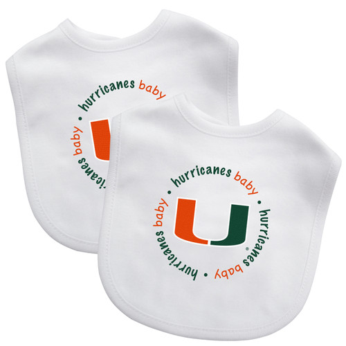 Miami Hurricanes 2-Pack Baby Bibs