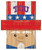 Texas Christian Horned Frogs 6" x 5" Patriotic Head