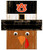 Auburn Tigers 6" x 5" Turkey Head