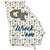 Georgia Tech Yellow Jackets 12" Floral State Sign