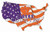 Clemson Tigers 15" USA Flag Cutout Sign