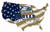 Georgia Southern Eagles 15" USA Flag Cutout Sign