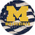 Michigan Wolverines 12" Team Color Flag Circle Sign