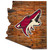 Arizona Coyotes Distressed State with Logo Sign