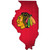 Chicago Blackhawks 12" Team Color Logo State Sign