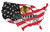 Chicago Blackhawks 15" USA Flag Cutout Sign