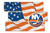 New York Islanders Flag 3 Plank Sign