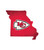 Kansas City Chiefs 12" Team Color Logo State Sign