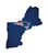 New England Patriots 12" Team Color Logo State Sign