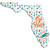 Miami Dolphins 24" Floral State Sign