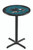 San Jose Sharks Black Wrinkle Bar Table with Cross Base