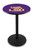 LSU Tigers Black Wrinkle Bar Table with Round Base