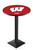 Wisconsin Badgers "W" Black Pub Table with Square Base