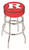 Rutgers Scarlet Knights Double-Ring Chrome Base Swivel Bar Stool