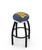 West Virginia Mountaineers Black Swivel Barstool with Chrome Accent Ring