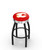 Calgary Flames Black Swivel Barstool with Chrome Ribbed Ring