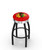 Chicago Blackhawks NHL Black Swivel Barstool with Chrome Ribbed Ring