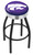 Kansas State Wildcats Black Swivel Barstool with Chrome Ribbed Ring