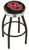 Oklahoma Sooners Black Swivel Barstool with Chrome Ribbed Ring