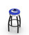 Vancouver Canucks Black Swivel Barstool with Chrome Ribbed Ring