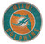 Miami Dolphins Round State Wood Sign