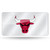 Chicago Bulls Silver Laser License Plate