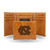 North Carolina Tar Heels Laser Engraved Brown Trifold Wallet