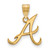 Atlanta Braves MLB Sterling Silver Gold Plated Medium Pendant