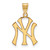 New York Yankees MLB Sterling Silver Gold Plated Large Pendant