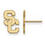 USC Trojans Logo Art Sterling Silver Gold Plated Post Earrings