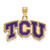 Texas Christian Logo Art Sterling Silver Gold Plated Small Charm