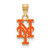 New York Mets MLB Logo Art Sterling Silver Gold Plated Small Pendant